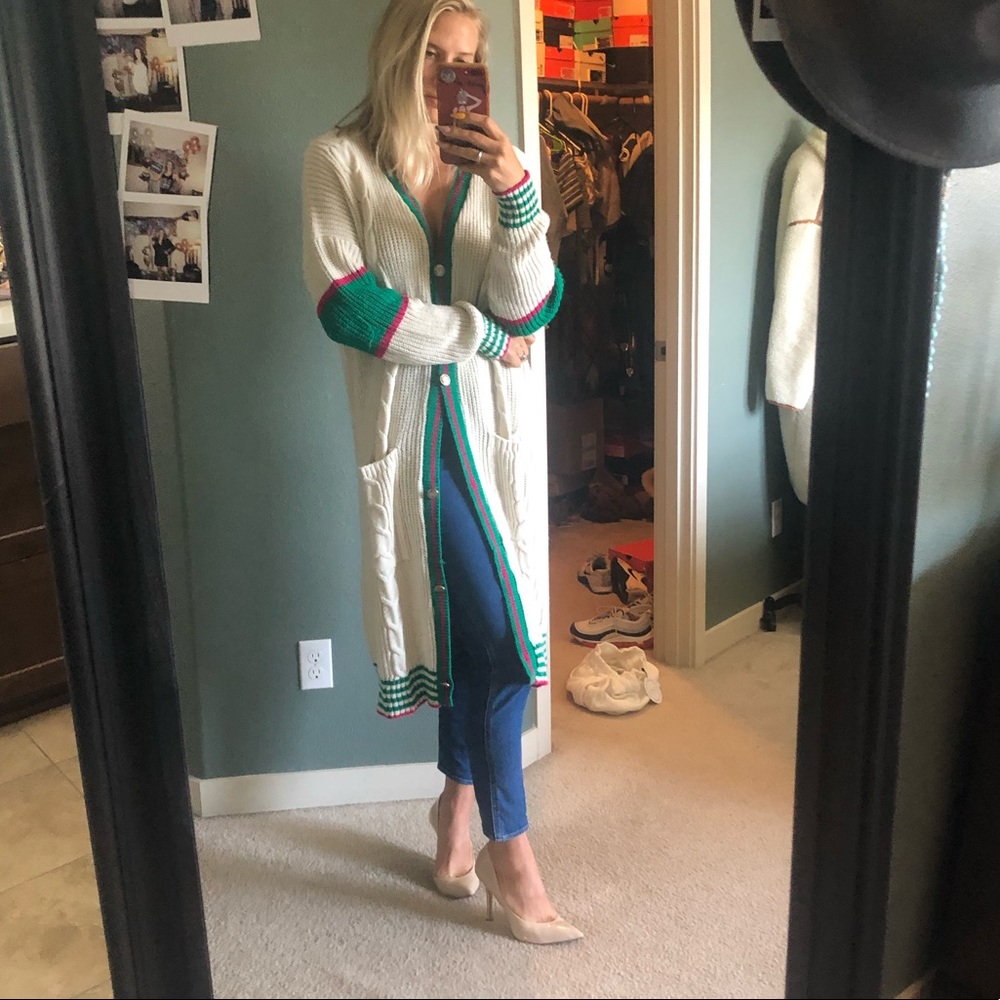 Colorful duster sweater